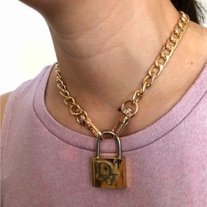Dior lock made into a necklace